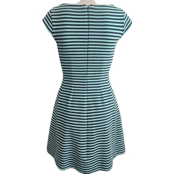 Lilly Pulitzer Briella Dress XS Teal/Navy Stripes Fit & Flare Coastal Preppy - Picture 6 of 14